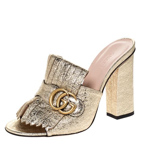 gucci marmont mules gold|gucci mules for sale.